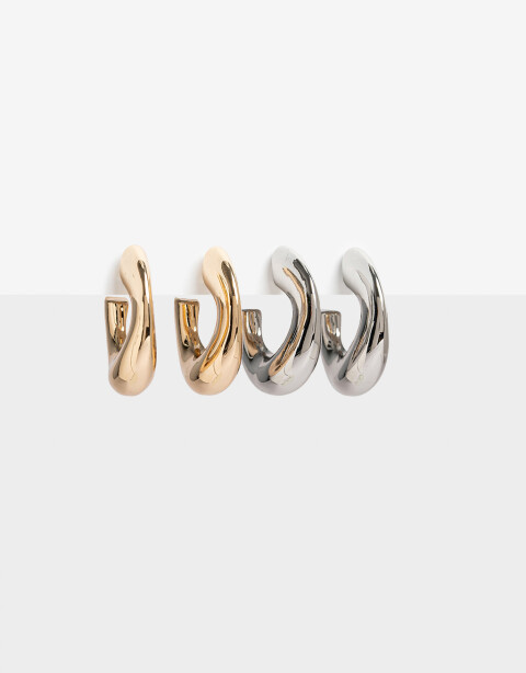 Aros Argollas Set Metal Aros Argolla Set Metal Biplating - Dorado