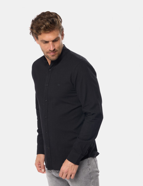 CAMISA DE LINO CUELLO MAO Negro