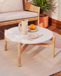 Mesa de centro Pola de cemento y madera maciza de eucalipto Ø 80 cm FSC 100% Mesa de centro Pola de cemento y madera maciza de eucalipto Ø 80 cm FSC 100%