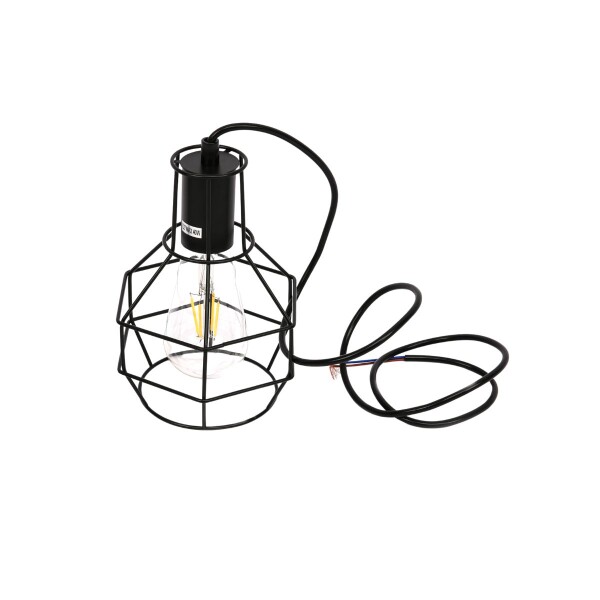 Lampara Techo Colgante Jaula Metal Vintage Retro Luz Aplique Artefacto Imback Color Negro Lampara Techo Colgante Jaula Metal Vintage Retro Luz Aplique Artefacto Imback Color Negro