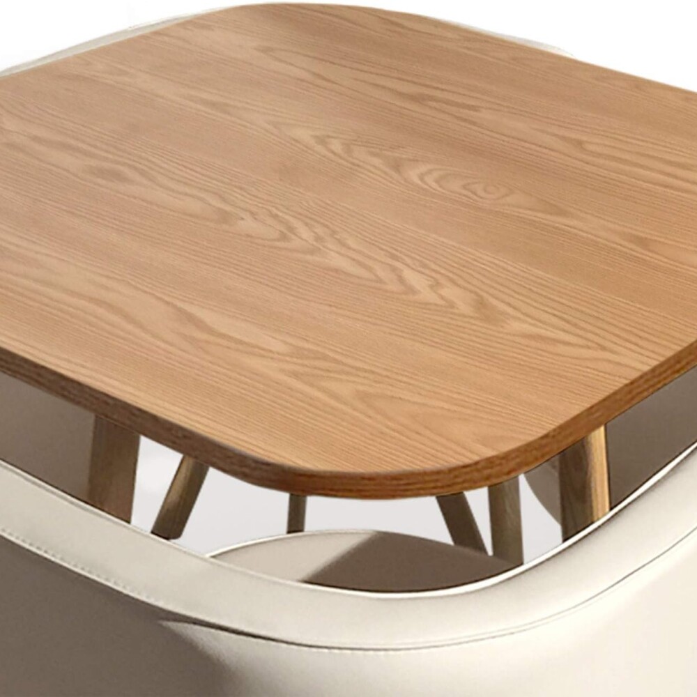 Juego de Comedor Honguito 4 Sillas 80x80cm Beige
