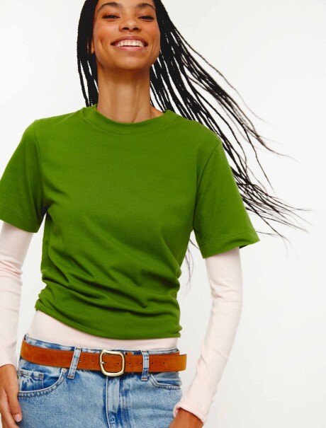 CAMISETA MANGA CORTA SUPER COTTON VERDE