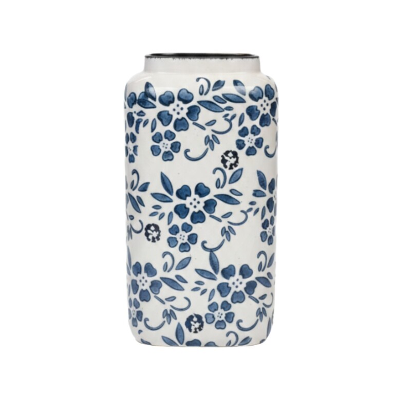 BASE CERAMICA FLOREADO AZUL 13X14CM Unica