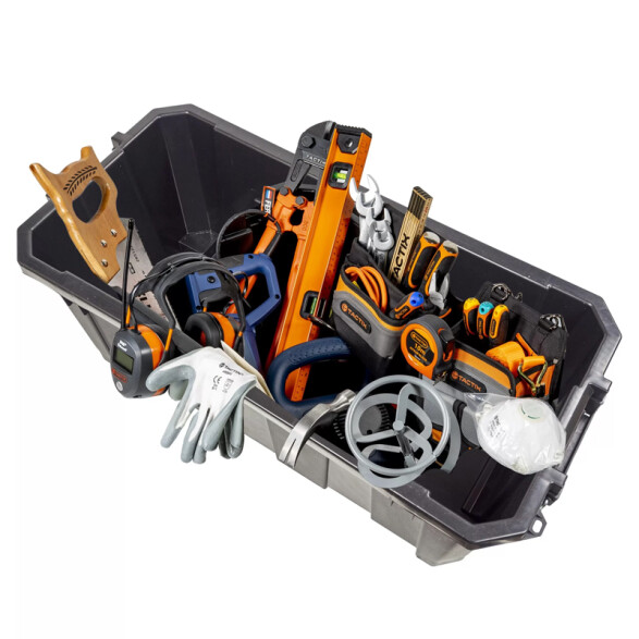 Caja plástica reforzada negra con tapa 60 lts TT0378