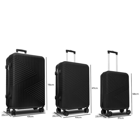 Set X3 Valijas De Viaje Rígidas 4 ruedas 20, 24 y 28 Val001007-ng