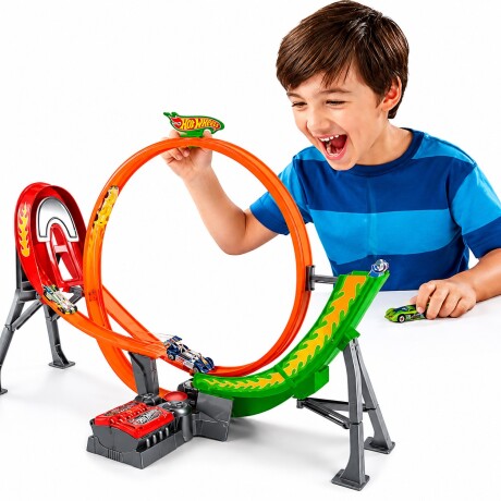Pista de Autos Hot Wheels Stunt de Carreras Turbo 001