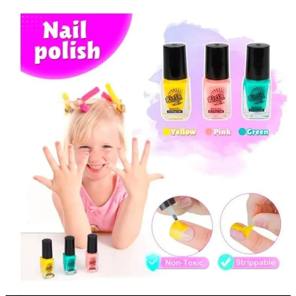 Set Uñas Infantil Para Decorar, Pintar Y Secar Set Uñas Infantil Para Decorar, Pintar Y Secar