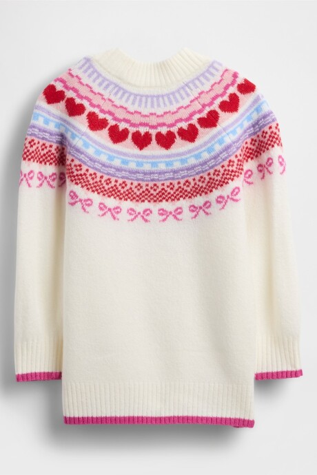 Vestido Buzo Fairisle Toddler Niña Ivory Frost