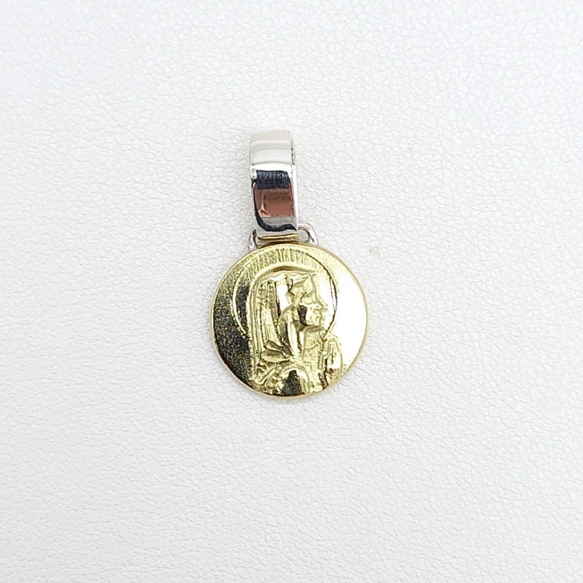 Medalla de plata 925 y double en oro 18 ktes, VIRGEN NIÑA. 