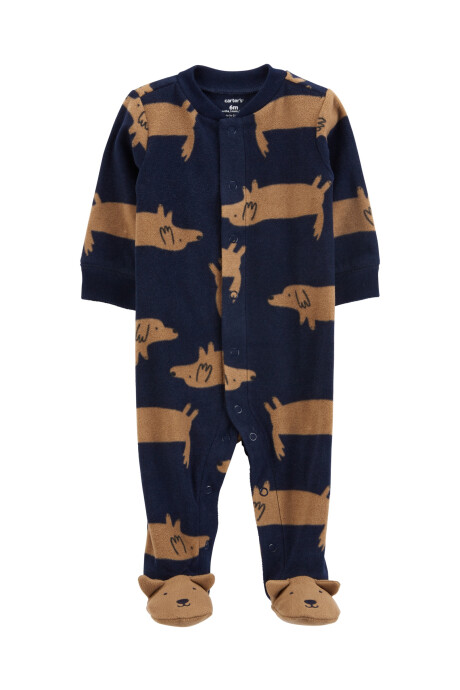 Pijama una pieza de micropolar con pie, diseño perro Sin color