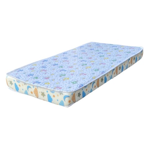 Colchón Cuna Bebe Tela Impermeable con Motivos Unisex Amarillo y Azul Colchón Cuna Bebe Tela Impermeable con Motivos Unisex Amarillo y Azul