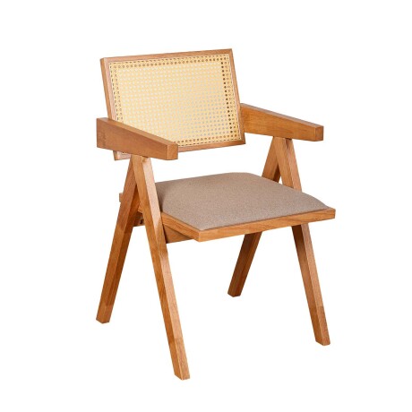 SILLA DE COMEDOR MADERA-Y-TELA NATURAL-BEIGE INARI