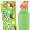 Botella acero inoxidable con sorbito y stickers skip hop verde