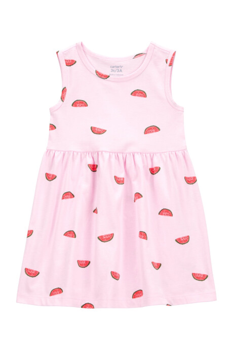 Vestido de algodón, diseño sandías Vestido de algodón, diseño sandías