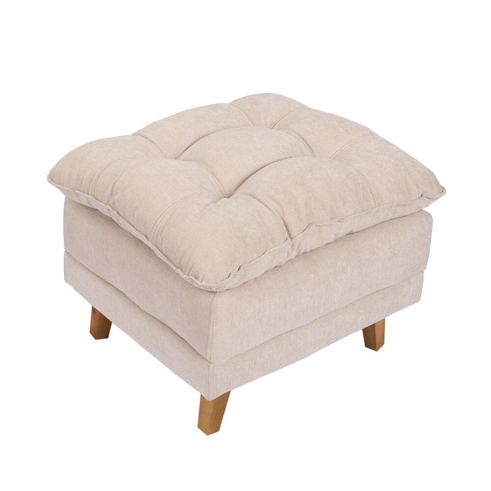 Butaca Reclinable 1 Cuerpo + Puff Living - Montreal Beige