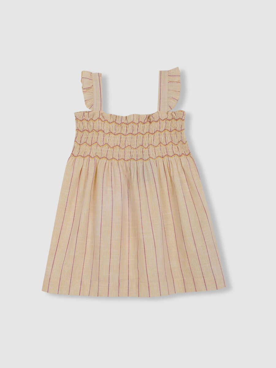 Vestido De Rayas Blanco
