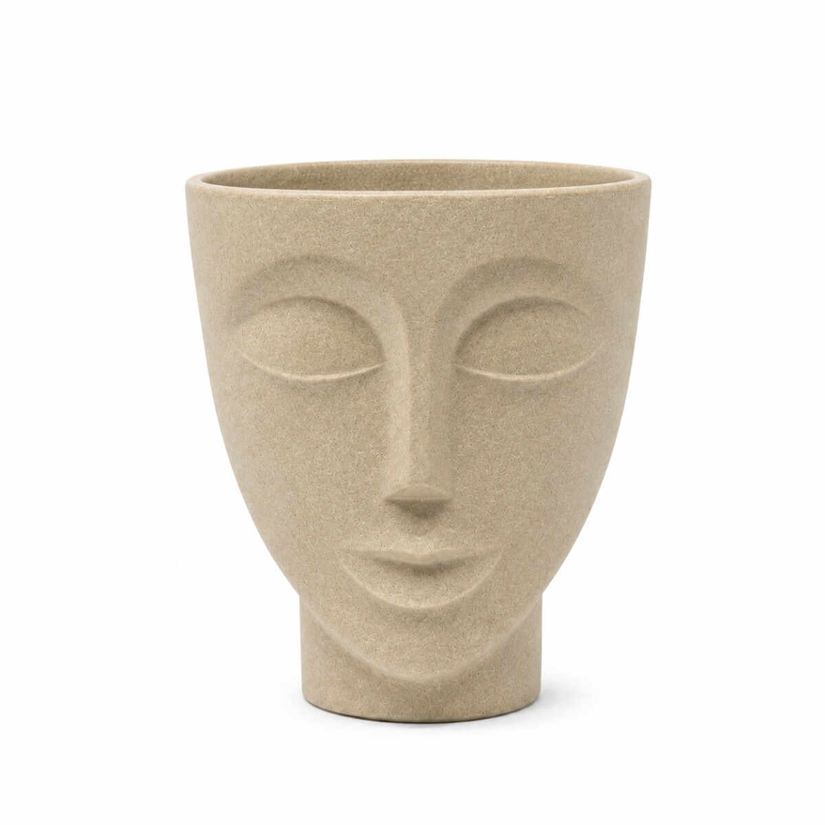 MACETA FACE MUJER PLASTICA - BEIGE 