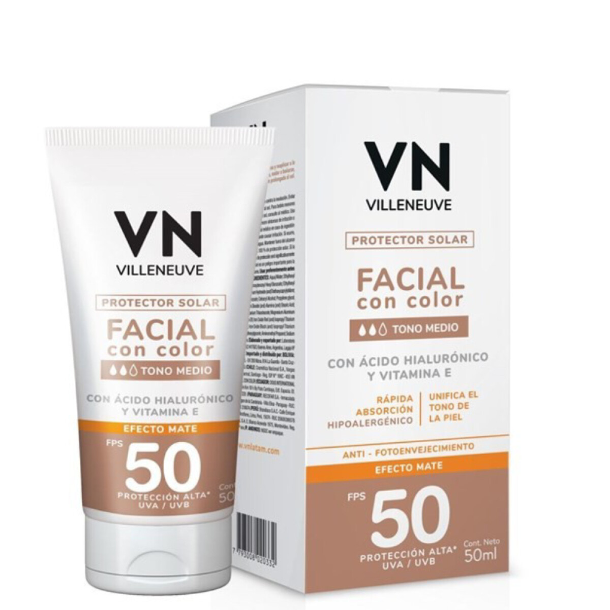 Protector Solar Facial Villeneuve Medio FPS50+ 50ml 
