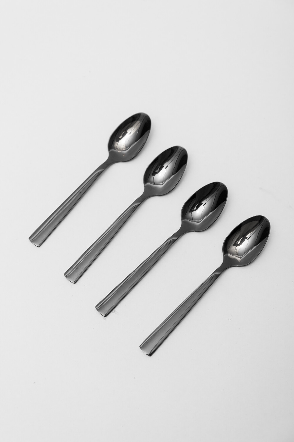 Cuchara Para Café Asher Set 4un. Negro Brillante Color Unico