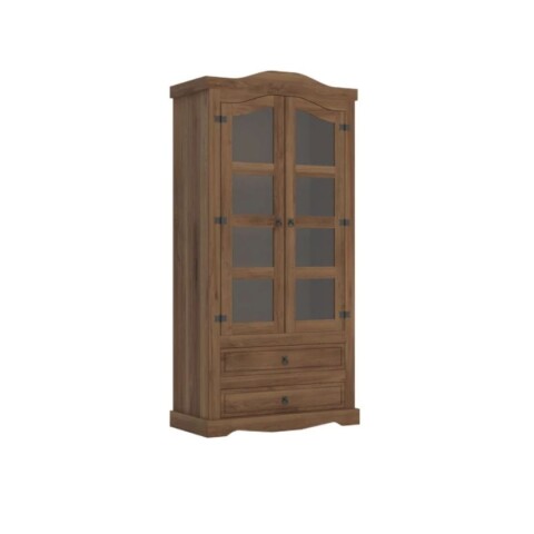 Cristalero 2 Puertas 2 Cajones Linea Mexicana Nogal Cristalero 2 Puertas 2 Cajones Linea Mexicana Nogal