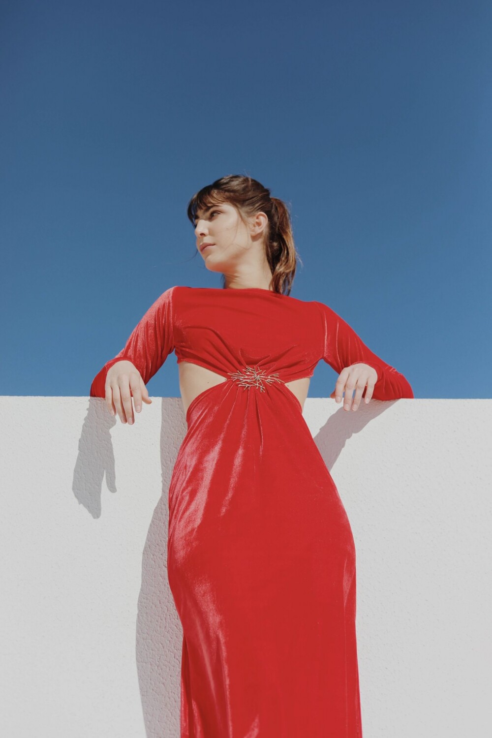 Long Terciopelo Dress Rojo