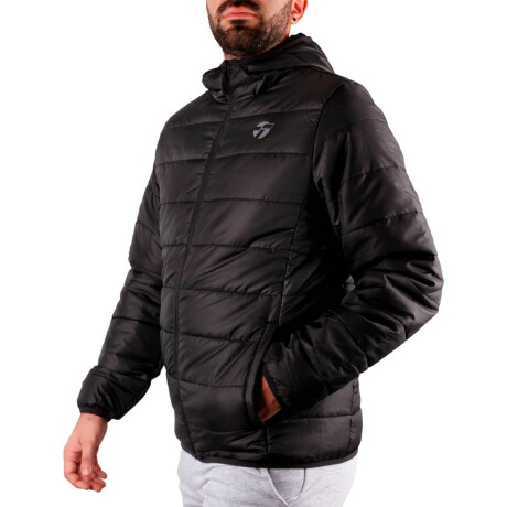 Campera Abrigo Topper Inflada Con Capucha P/ Hombre Negro1