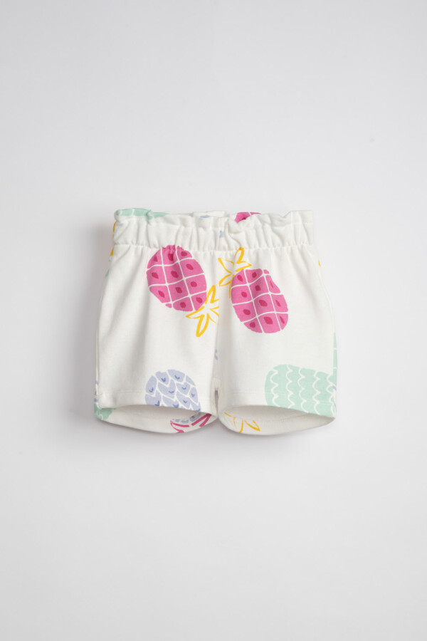 Short Deportivo Estampado Ananá Blanco