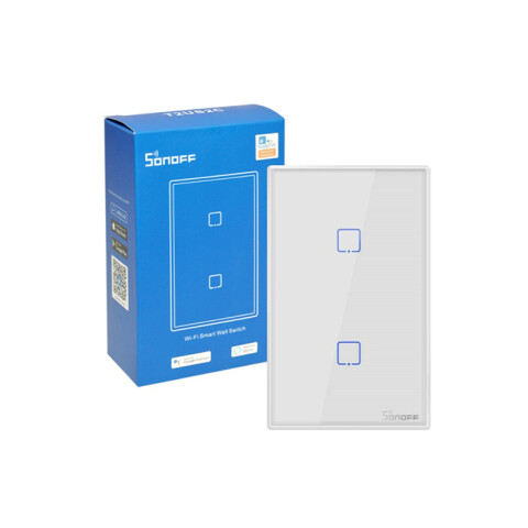 Plaqueta inteligente WIFI blanca 2 int + RF SONOFF SO0055