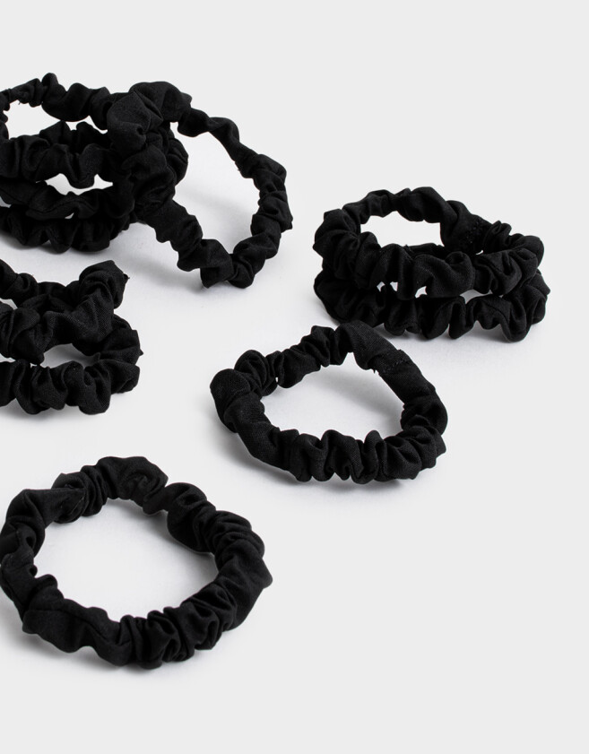 Skunzies Set por 10 Set De Scrunchies - Negro