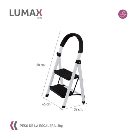 Escalera Tijera 2 Escalones De plastico Negro/Blanco