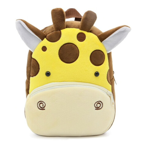 Mochila Infantil Animales De Peluche Niños Escuela 3d Variante Color Jirafa Amarillo