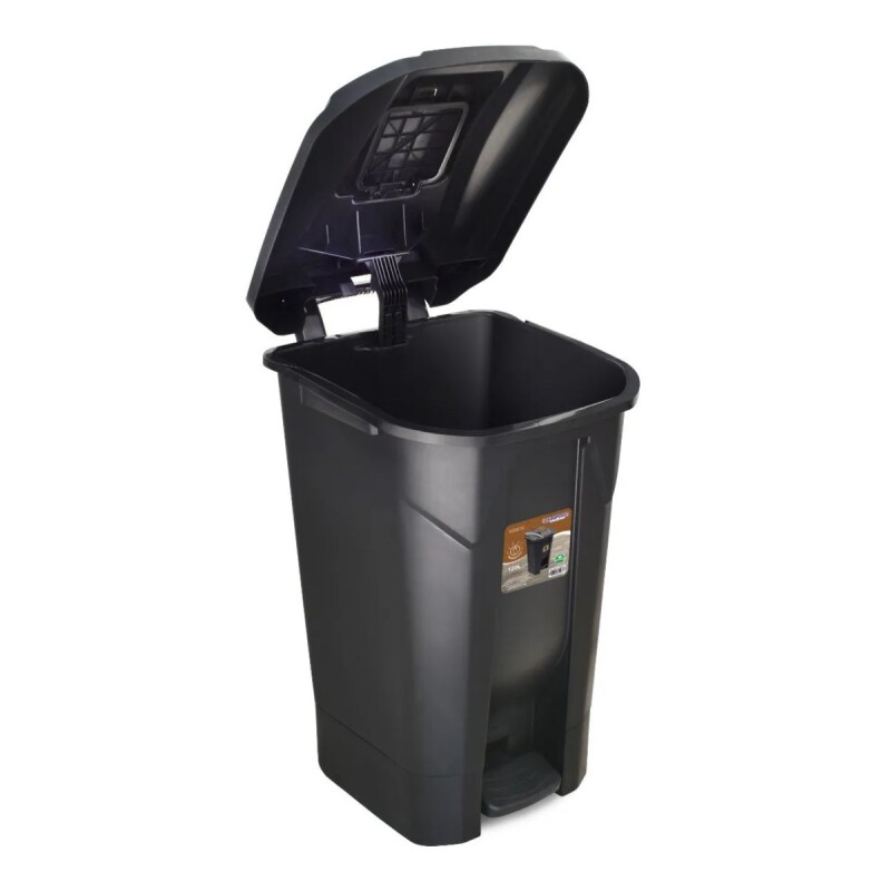 Tarro de residuos con ruedas y pedal 120 lts MARRON