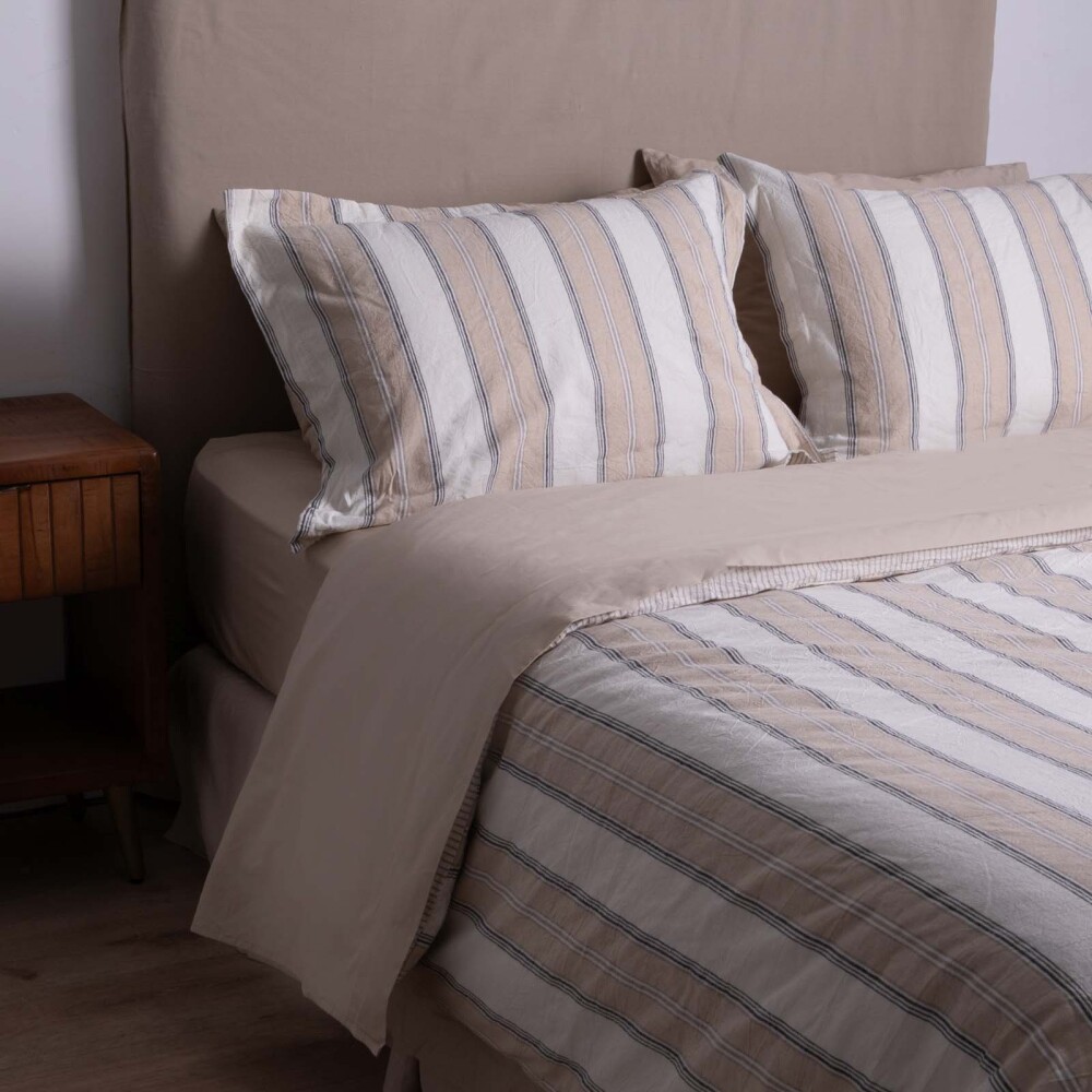 SET FUNDA NÓRDICA SUPER KING LINO-Y-ALGODON DOUBLE LAYER STRIPE