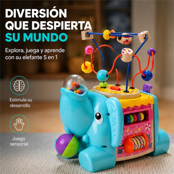 Cubo de Actividades Infantil 5 en 1 Elefante CELESTE