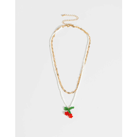 Collar Multicadena Fruta Dorado