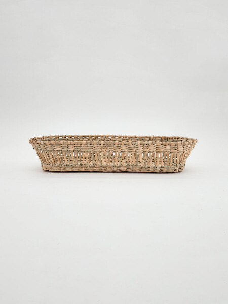 BANDEJA TEJIDA OVALADA MARRON