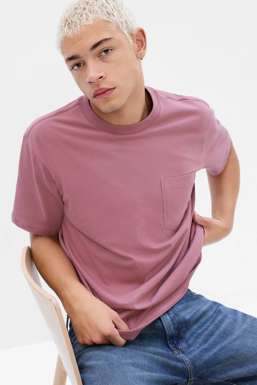 Remera Con Bolsillo Hombre Mauve Moves