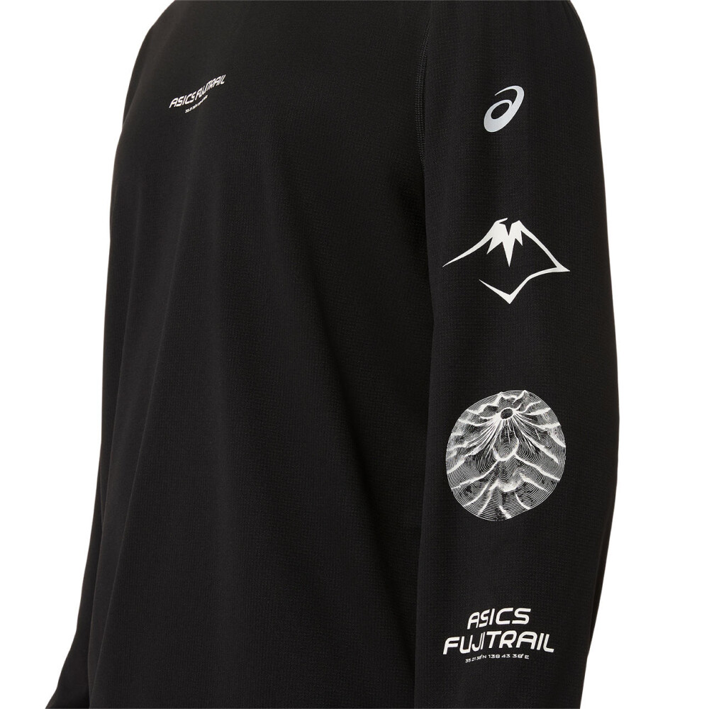Polo Running Fujitrail Logo LS Top Hombre Performance Black/carrier Grey/cool Grey