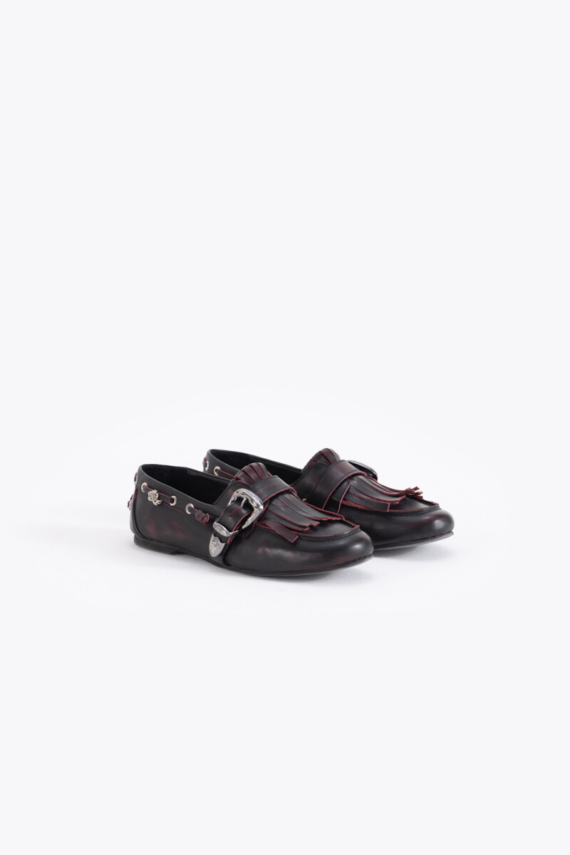 ZAPATO FRINGES Bordo