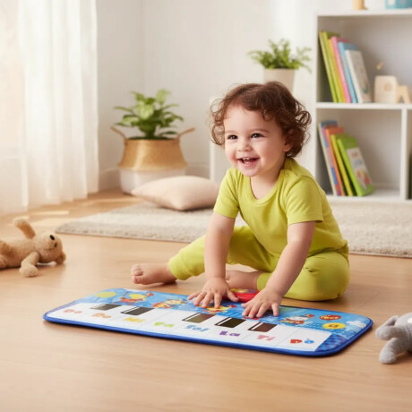 Tapete Alfombra de Piano Musical c/Sonidos Luz Niños Winfun Celeste