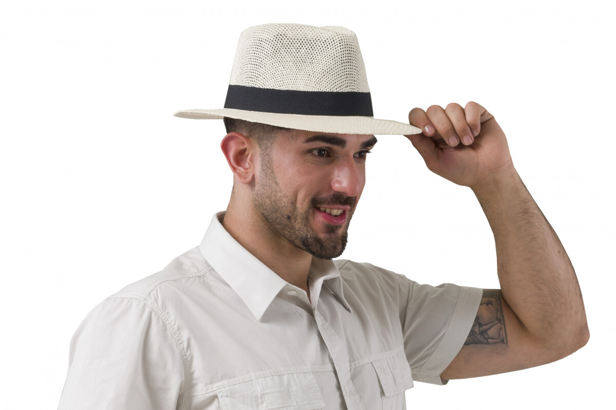 SOMBRERO PAPEL DE ARROZ 1807 Blanco