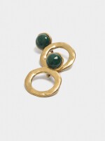 Pendientes Esfera Con Aro Irregular dorado