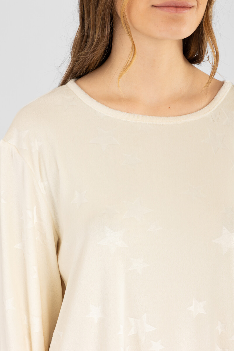 Pijama velour estrellas Marfil