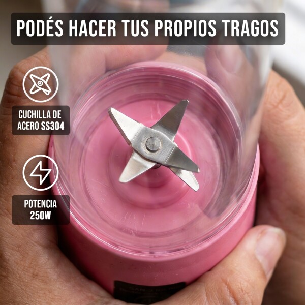 Licuadora Portatil Mini Recargable Usb Batidora Jugos Frutas IMBACK Rosa Licuadora Portatil Mini Recargable Usb Batidora Jugos Frutas IMBACK Rosa