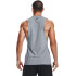 UA LEFT CHEST CUT OFF TANK-BLU GRY-035