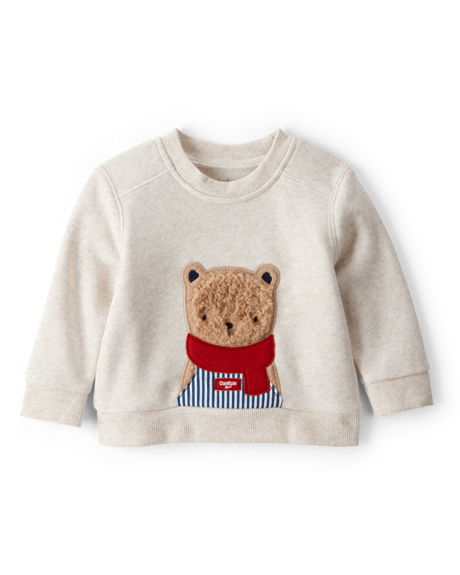 Buzo de algodón con felpa, beige, estampa oso Sin color