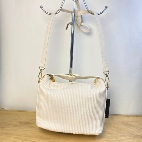 Cartera cuernia texturada Wanna Beige