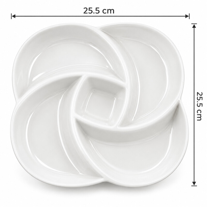 Copetinero de Porcelana Blanca 5 Divisiones 25,5 cm Copetinero de Porcelana Blanca 5 Divisiones 25,5 cm