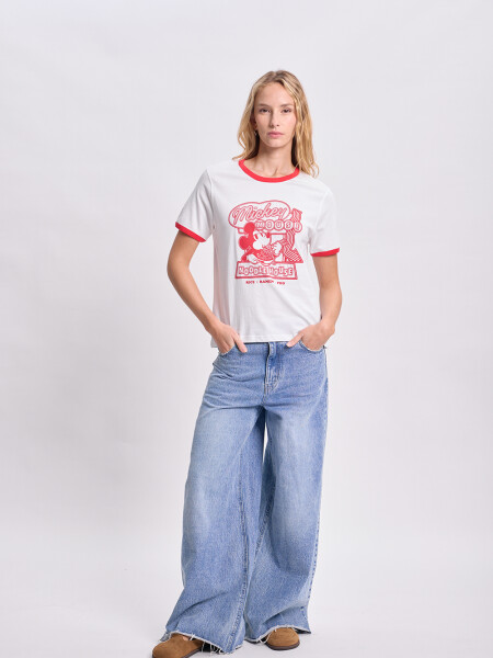 Remera estampada Mickey Blanco