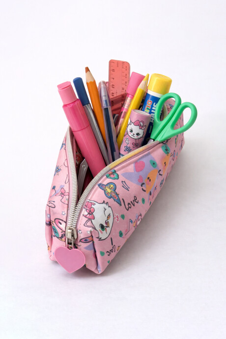 Mochila infantil con cartuchera - Estampa de gatos